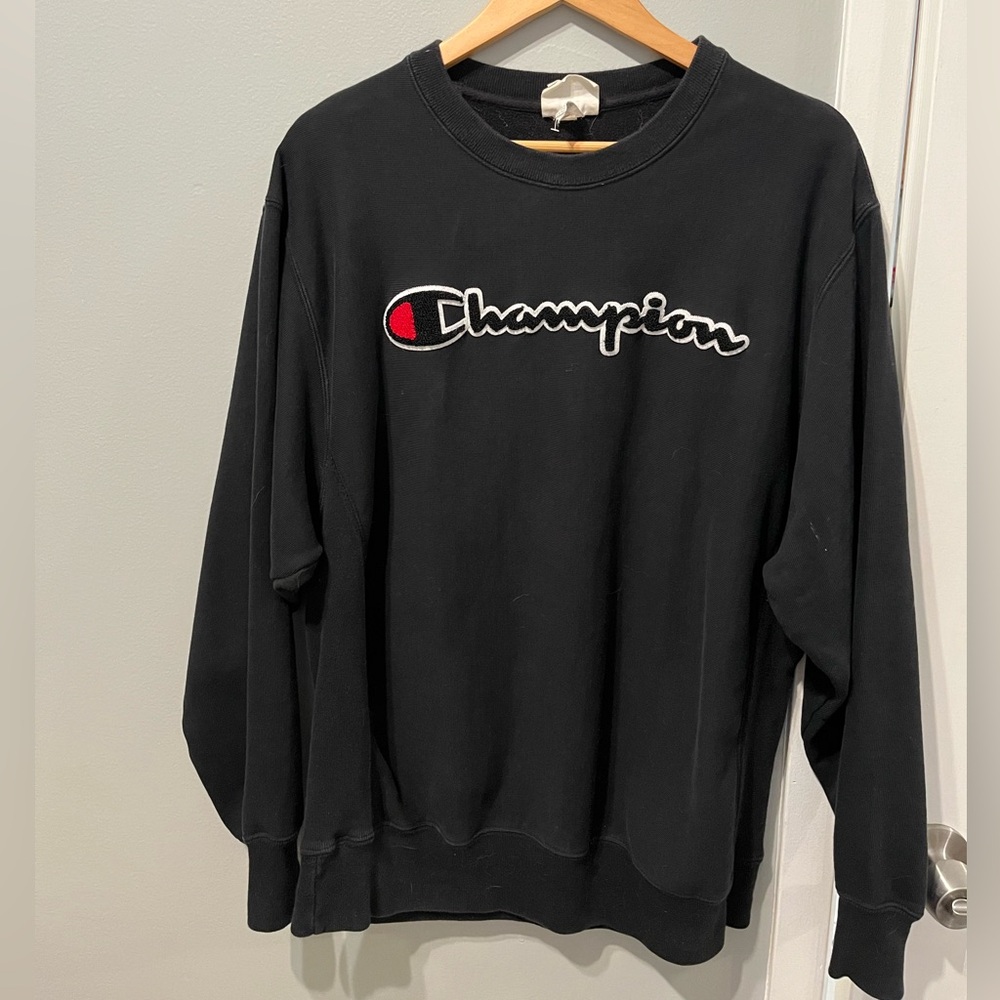 Champion Reverse Weave Black Pullover